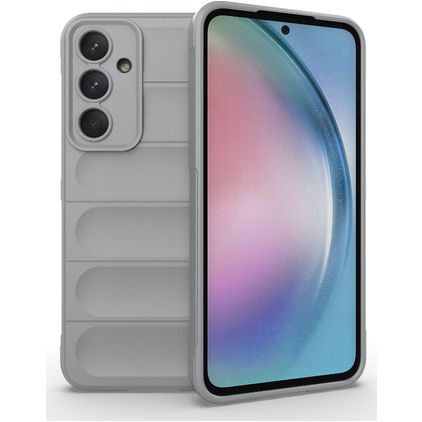 Mobigear Bumpy Samsung Galaxy A55 Hülle Flexibles TPU Backcover - Grau