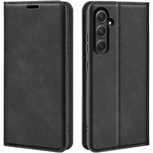 Mobigear Retro Slim Samsung Galaxy A55 Hülle Klapphülle Geldbörse - Schwarz