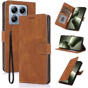 Mobigear Wallet Xiaomi 14T Pro Hülle Klapphülle Geldbörse - Braun