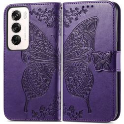 Mobigear Butterfly OPPO Reno 12 Pro Klapphülle Portemonnaie - Lila