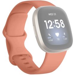 Mobigear Sport Dual Silikon Fitbit Versa 3 Armband Drückerschließe - Orange