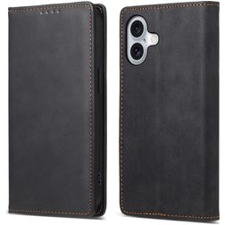 Mobigear Wallet iPhone 16 Klapphülle Portemonnaie - Schwarz
