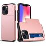 Mobigear Card iPhone 15 Plus Hülle Hardcase Backcover Stoßfest mit Kartenhalter - Roségold