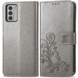 Mobigear Clover Nokia G42 Hülle Klapphülle Geldbörse - Grau