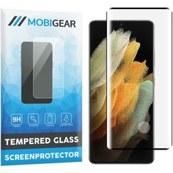 Mobigear Curved Samsung Galaxy S21 Ultra Panzerglas Displayschutz - Hüllenfreundlich - Schwarz