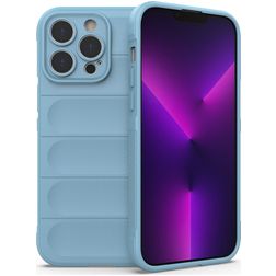 Mobigear Bumpy iPhone 14 Pro Max Hülle Flexibles TPU Backcover - Blau