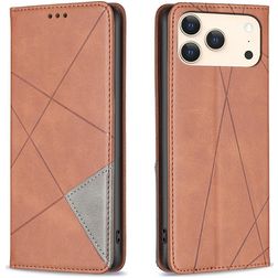 Mobigear Rhombus Slim iPhone 18 Pro Max Hülle Klapphülle - Braun