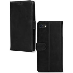 Mobilize Wallet iPhone 8 Hülle Echtes Leder Klapphülle Geldbörse - Schwarz