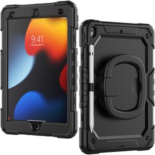 Mobilize Rotating Defender iPad 7 (2019) Hülle Kunststoff,Silikon Backcover + Schulterträger + Ständer - Schwarz