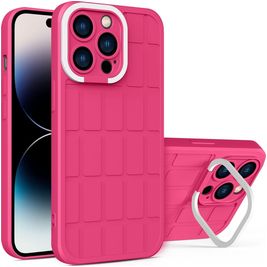 Mobigear Cube iPhone 14 Pro Hülle Hardcase Backcover mit Ständer - Magenta
