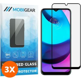 Mobigear Premium Motorola Moto E20 Panzerglas Gehärtetes Glas Displayschutz - Hüllenfreundlich - Schwarz (3er Pack)