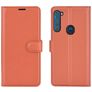 Mobigear Classic Motorola One Fusion Plus Hülle Klapphülle Geldbörse - Cognac