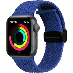 Mobigear Braided Mag Nylon Apple Watch Armband Magnetverschluss - 49/46/45/44 mm - Blau