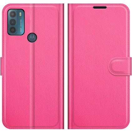 Mobigear Classic Motorola Moto G50 Hülle Klapphülle Geldbörse - Magenta
