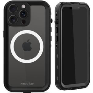 Mobilize Waterproof iPhone 15 Pro Max Wasserdicht MagSafe Hülle Hardcase Backcover - Schwarz