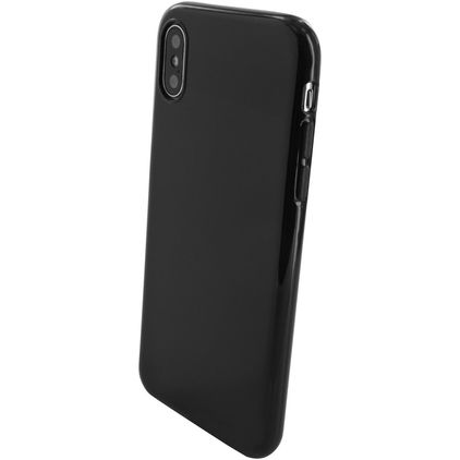 Mobiparts Classic iPhone XS Hülle Flexibles TPU Backcover - Schwarz
