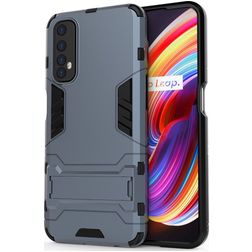 Mobigear Armor Stand Realme 7 Hülle Hardcase Backcover Stoßfest mit Ständer - Blau