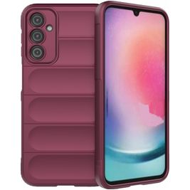 Mobigear Bumpy Samsung Galaxy A24 Hülle Flexibles TPU Backcover - Weinrot