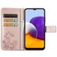 Mobigear Clover Samsung Galaxy A22 5G Hülle Klapphülle Geldbörse - Roségold
