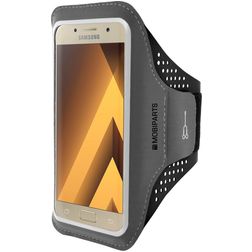 Mobiparts Comfort Fit Handyhalterung Joggen Samsung Galaxy A3 (2017) Sporthülle Neopren Sportarmband - Schwarz