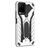 Mobigear Armor Stand Vivo Y33s Hülle Hardcase Backcover Stoßfest mit Ständer - Silber