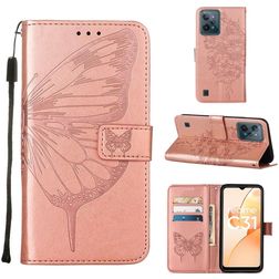 Mobigear Butterfly Realme C31 Hülle Klapphülle Geldbörse - Roségold