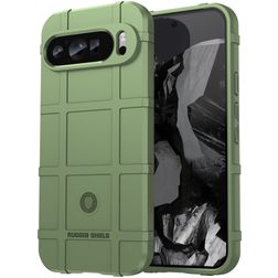 Mobigear Rugged Shield Google Pixel 9 Pro Hülle Flexibles TPU Backcover Stoßfest - Grün