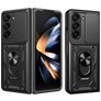 Mobigear Armor Ring Cam Slide Samsung Galaxy Z Fold 7 Hülle Hardcase Backcover Stoßfest mit Ringhalter und Kamera Slider - Schwarz