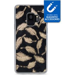 My Style Magneta Samsung Galaxy S9 Hülle Flexibles TPU Backcover - Golden Feathers