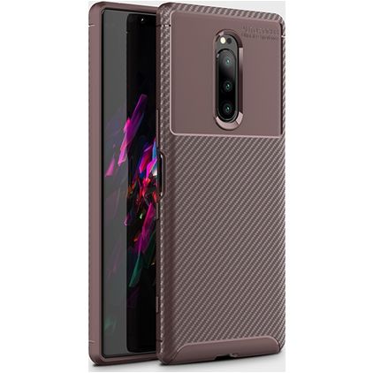 Mobigear Racing Sony Xperia XZ4 Hülle Flexibles TPU Backcover - Braun
