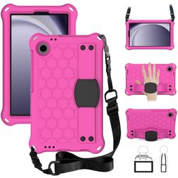 Mobigear HexStrap Samsung Galaxy Tab A9 (2023) Hülle EVA Schaum Backcover + Schulterträger - Pink