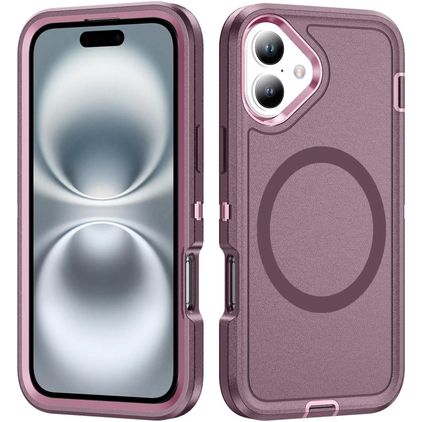 Mobigear Rugged Mag iPhone 16 Plus MagSafe Hülle Hardcase Backcover Stoßfest - Lila