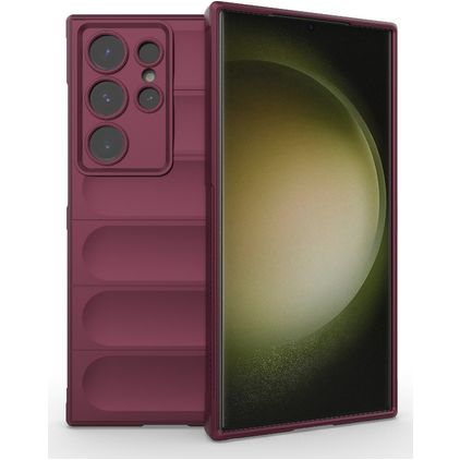 Mobigear Bumpy Samsung Galaxy S24 Ultra Hülle Flexibles TPU Backcover - Rot