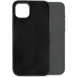 Mobilize Premium iPhone 15 Plus MagSafe Hülle Echtes Leder Backcover - Schwarz