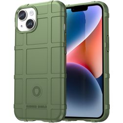 Mobigear Rugged Shield iPhone 15 Plus Hülle Flexibles TPU Backcover Stoßfest - Grün