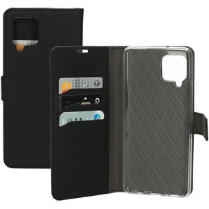 Mobiparts Saffiano Wallet Samsung Galaxy A42 Hülle Klapphülle Geldbörse - Schwarz