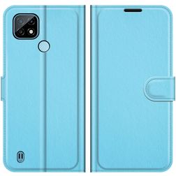 Mobigear Classic Realme C21 Hülle Klapphülle Geldbörse - Blau