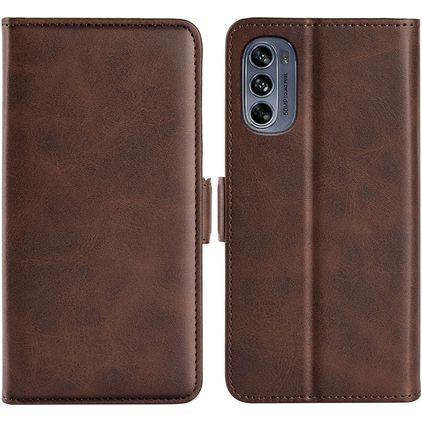 Mobigear Slim Magnet Motorola Moto G62 Hülle Klapphülle Geldbörse - Braun