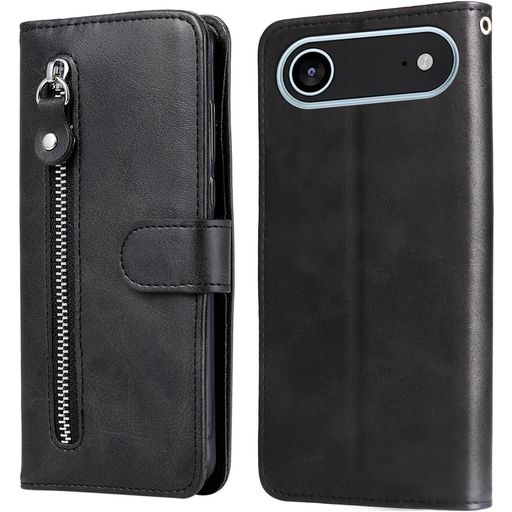 Mobigear Zipper iPhone Air Hülle Klapphülle Geldbörse - Schwarz