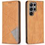 Mobigear Rhombus Slim Samsung Galaxy S24 Ultra Hülle Klapphülle - Cognac
