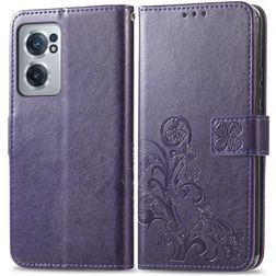 Mobigear Clover OnePlus Nord CE 2 Hülle Klapphülle Geldbörse - Lila