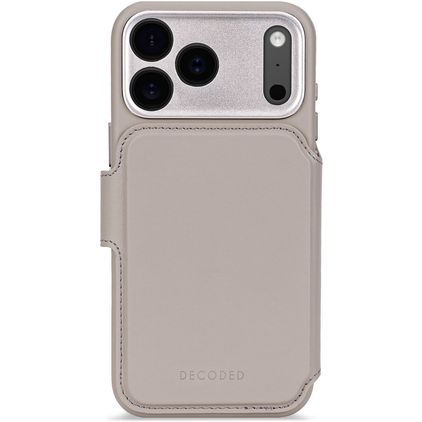 Decoded Detachable Wallet iPhone 17 Pro MagSafe Hülle Echtes Leder Abnehmbare 2in1 Klapphülle Geldbörse - Solid Clay