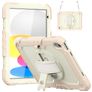 Mobigear SureGrip Xtreme iPad 10 (2022) Hülle Kunststoff,Silikon Backcover + Schulterträger + Ständer - Weiß / Roségold