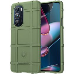 Mobigear Rugged Shield Motorola Edge X30 Hülle Flexibles TPU Backcover Stoßfest - Grün