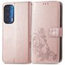 Mobigear Clover Motorola Edge (2021) Hülle Klapphülle Geldbörse - Roségold