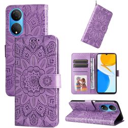 Mobigear Sunflower HONOR X7 Hülle Klapphülle Geldbörse - Lila