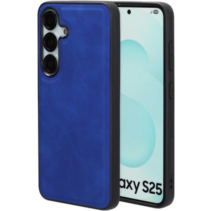 Mobiparts Classic Samsung Galaxy S25 MagSafe Hülle TPU,Kunstleder Backcover - Sapphire Blue