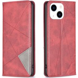 Mobigear Rhombus Slim iPhone 15 Hülle Klapphülle - Rot
