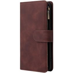 Mobigear Zipper Samsung Galaxy A51 Hülle Klapphülle Geldbörse - Braun