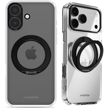 Mobilize 360 Rotating Ring iPhone 17 MagSafe Hülle Hardcase Backcover mit Ringhalter - Schwarz